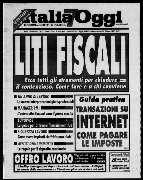 Italia oggi : quotidiano di economia finanza e politica